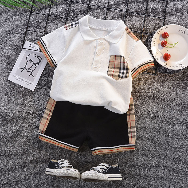 Boys White Preppy 2-Piece Set