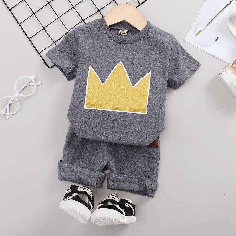 NEW Boys Steel Gray Crown 2-Piece Set