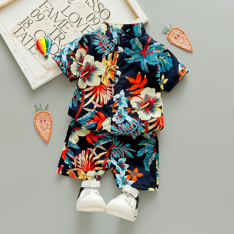 Boys Floral Print 2-Piece Set