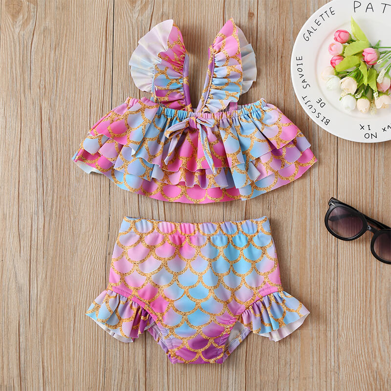 Girls Ruffle Mermaid Swimsuit