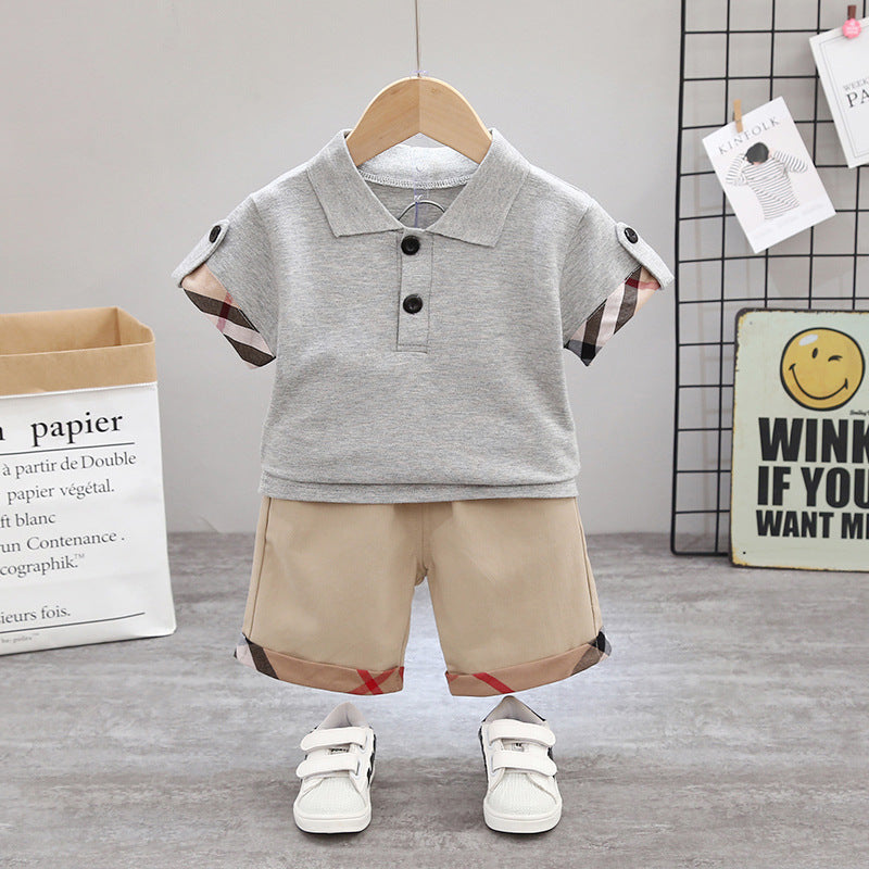 Boys Gray Preppy 2-Piece Set