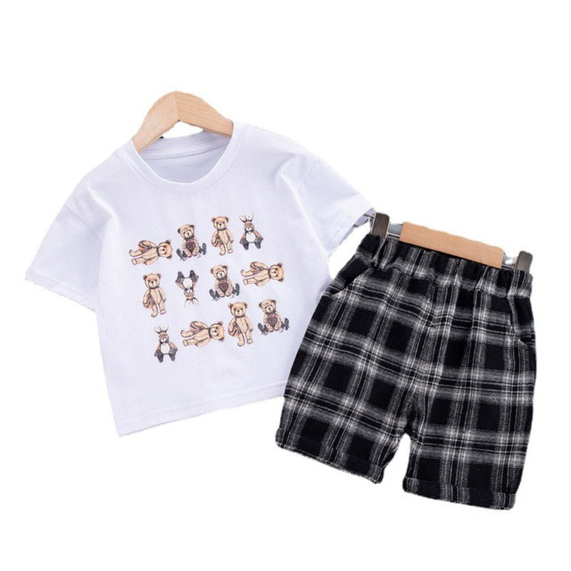 NEW Boys Teddy & Plaid 2 Piece Set