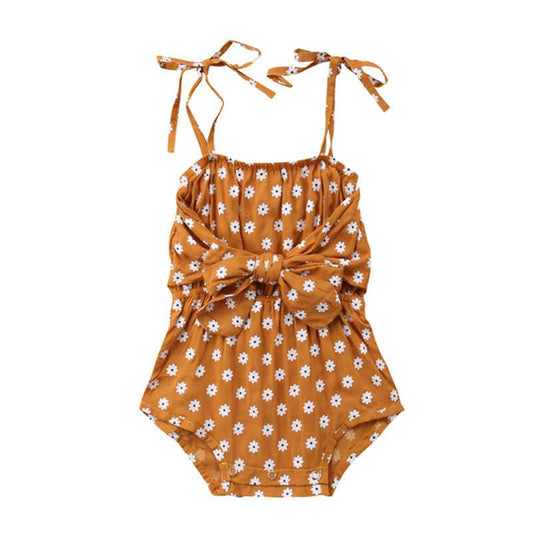 NEW Girls Daisy Front-Tied Romper